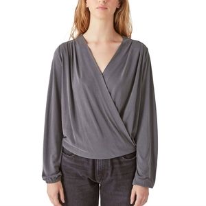 Lucky Brand Sandwash S Longsleve wrap top